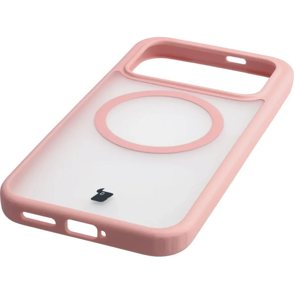 Etui z pierścieniem magnetycznym Bizon Case MatteO do Xiaomi POCO F8 Pro przydymione-jasnoróżowe